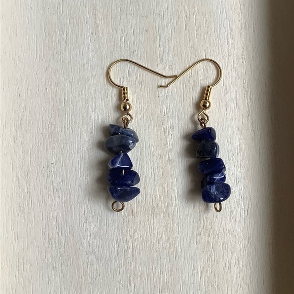 New vintage polished stones dangling earrings - Picture 4 of 5